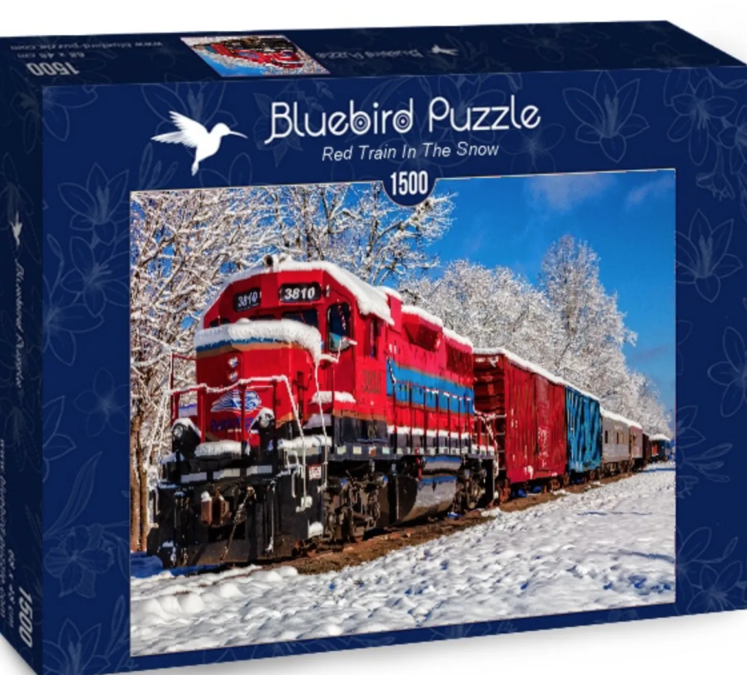 Bluebird Puzzle Un train rouge dans la neige - puzzle de 1500 pièces