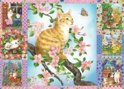 Cobble Hill Couette de fleurs et de chatons - puzzle de 1000 pièces