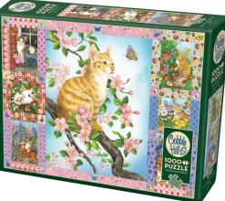 Cobble Hill Couette de fleurs et de chatons - puzzle de 1000 pièces