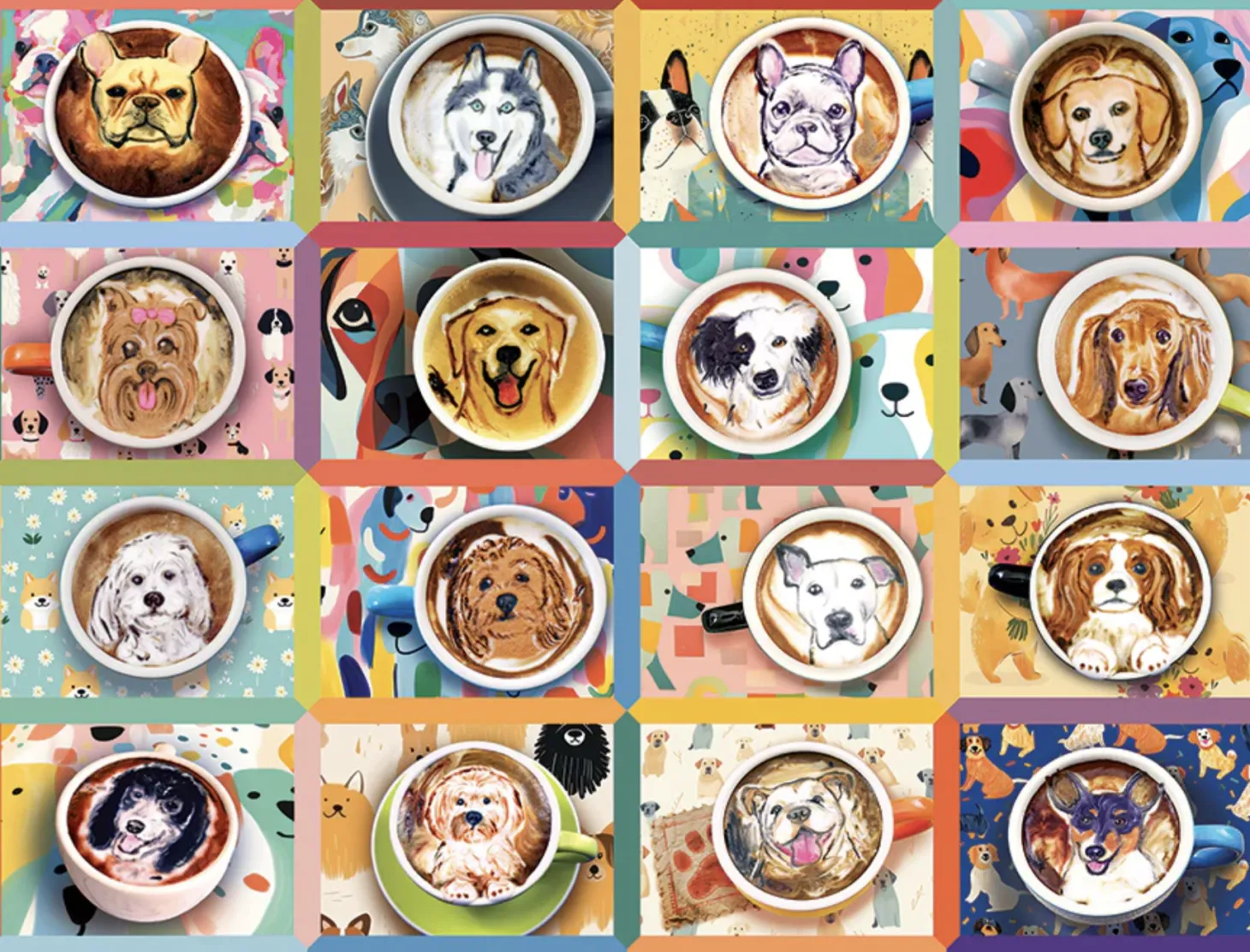 Cobble Hill Puppy Lattes - puzzle de 275 pièces XXL