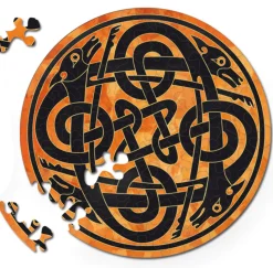 Curiosi Chiens - Puzzle Ronde Recto-Verso en Bois - 88 pièces