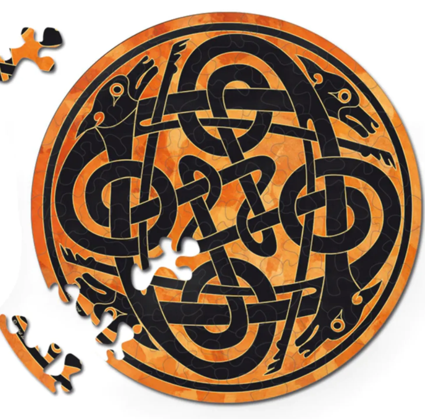 Curiosi Chiens - Puzzle Ronde Recto-Verso en Bois - 88 pièces