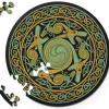 Curiosi Dragon - Puzzle Ronde Recto-Verso en Bois - 88 pièces