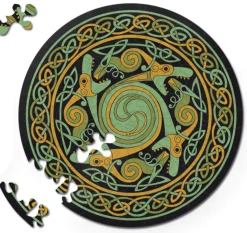 Curiosi Dragon - Puzzle Ronde Recto-Verso en Bois - 88 pièces