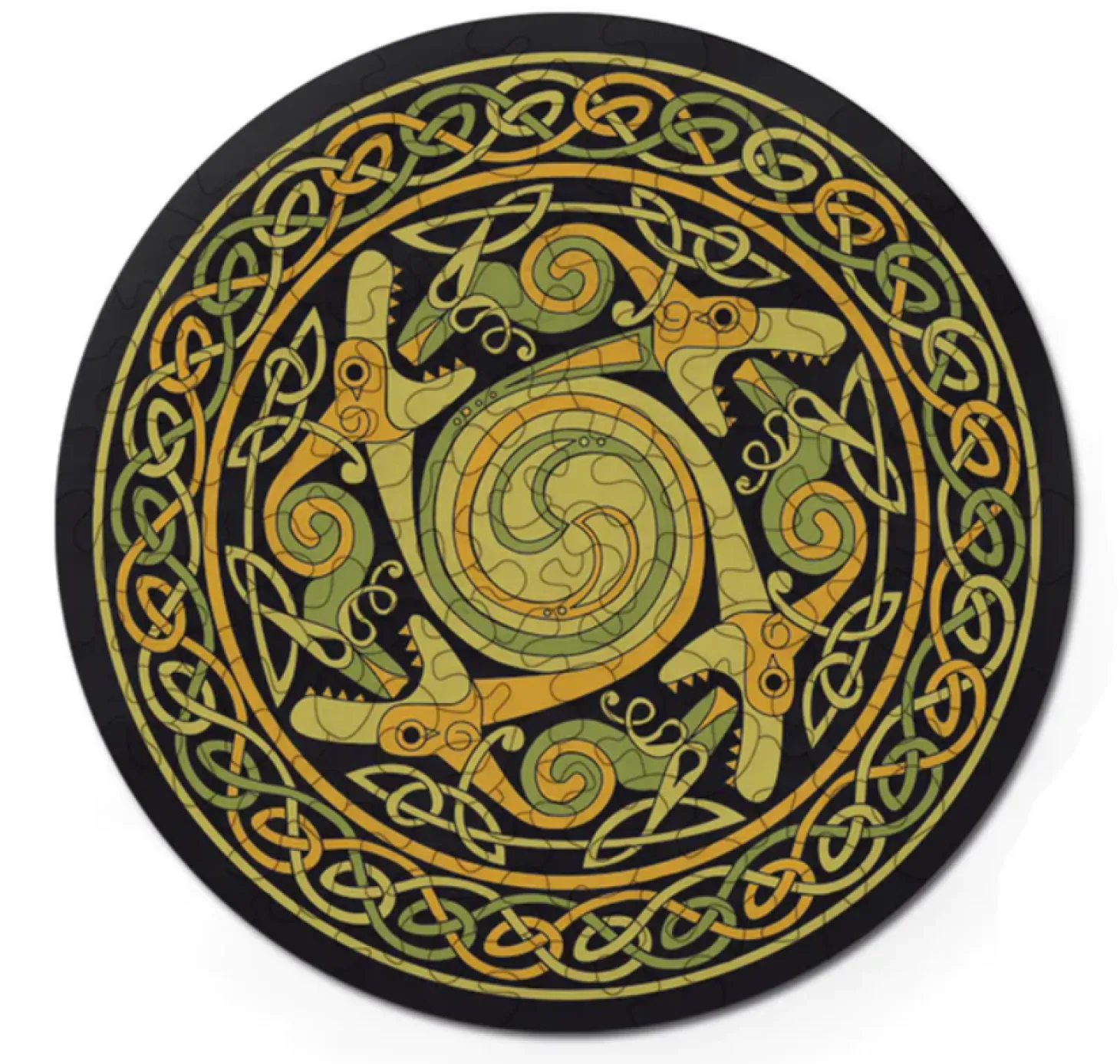 Curiosi Dragon - Puzzle Ronde Recto-Verso en Bois - 88 pièces