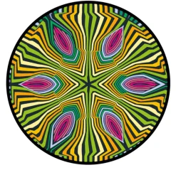 Curiosi Hippie - Puzzle Ronde Recto-Verso en Bois - 88 pièces