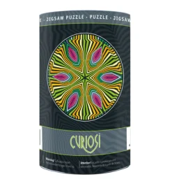 Curiosi Hippie - Puzzle Ronde Recto-Verso en Bois - 88 pièces