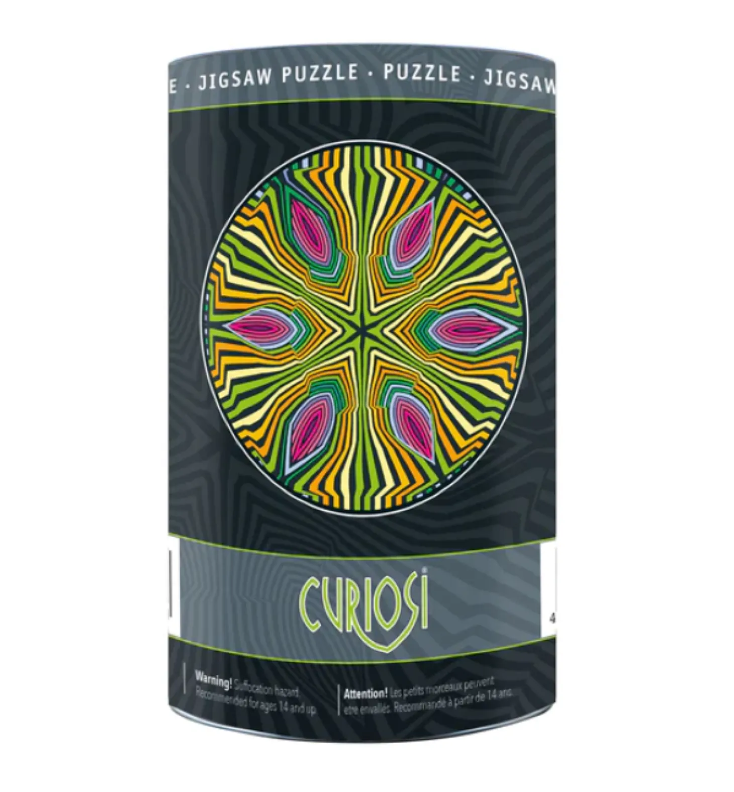 Curiosi Hippie - Puzzle Ronde Recto-Verso en Bois - 88 pièces