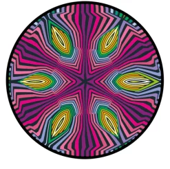 Curiosi Hippie - Puzzle Ronde Recto-Verso en Bois - 88 pièces