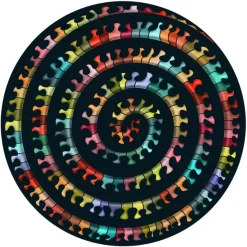 Curiosi Millepedes - Puzzle Double-face Ronde en Bois - 324 pièces