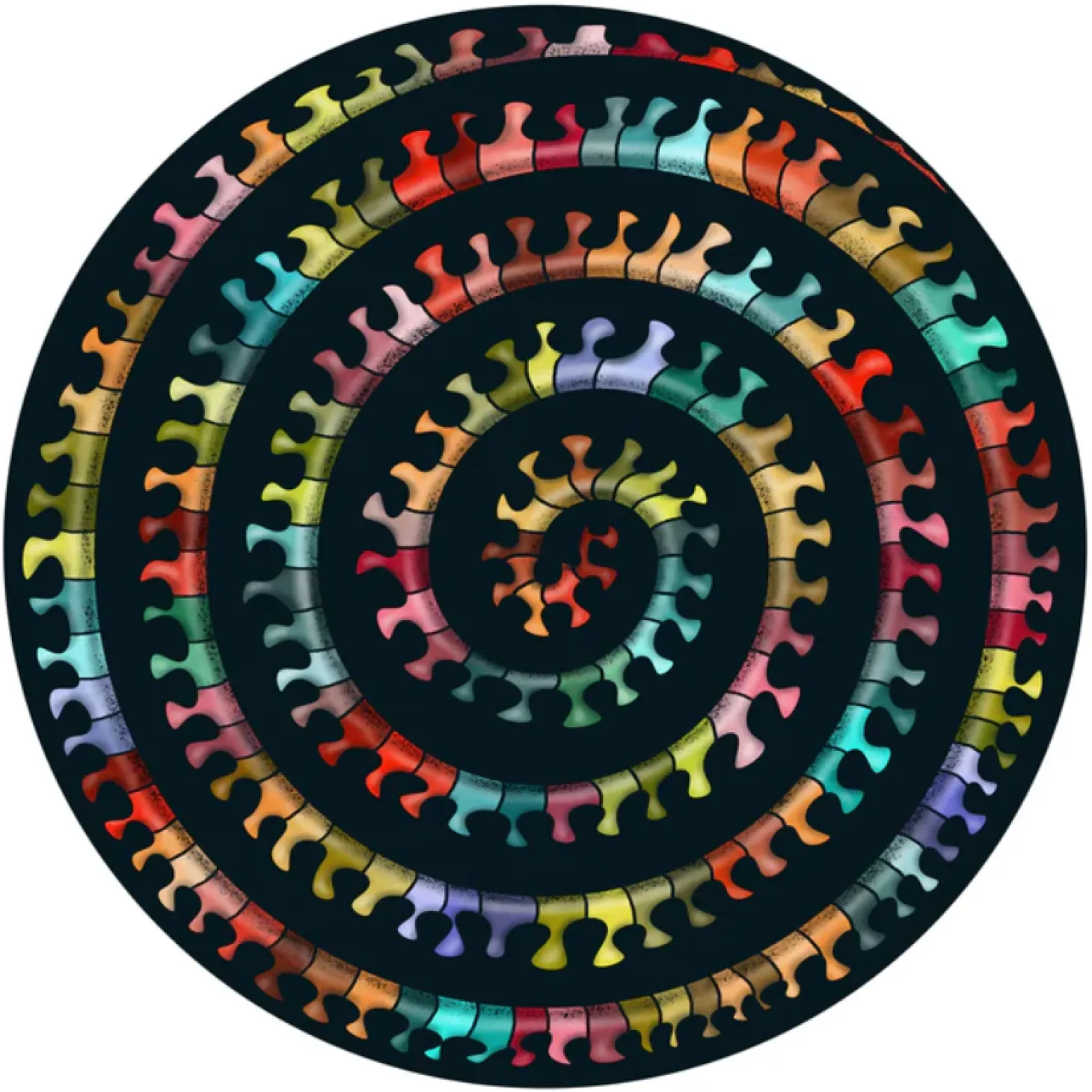 Curiosi Millepedes - Puzzle Double-face Ronde en Bois - 324 pièces