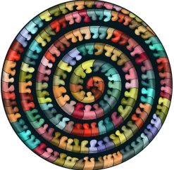 Curiosi Millepedes - Puzzle Double-face Ronde en Bois - 324 pièces