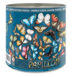 Curiosi Papillon - Puzzle Double-face Ronde en Bois - 424 pièces
