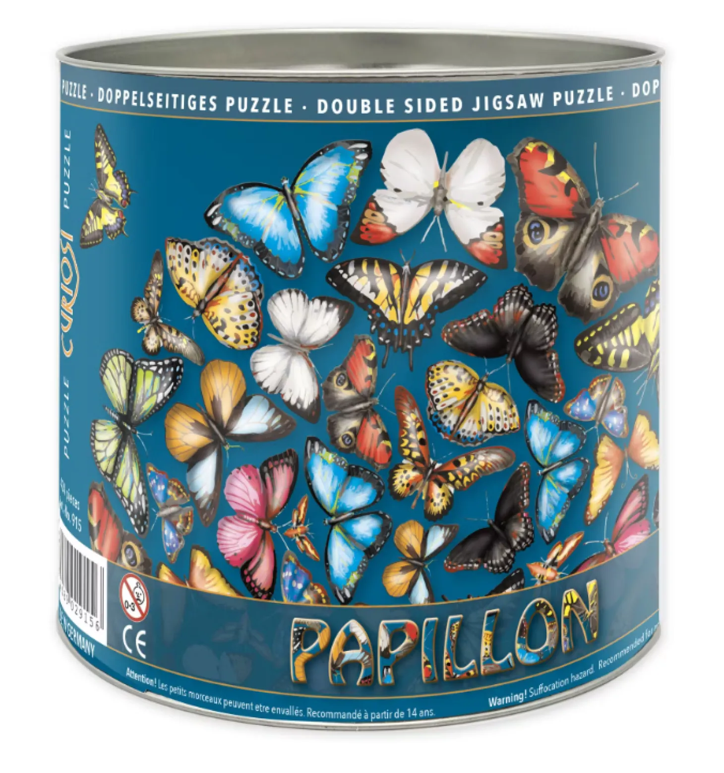 Curiosi Papillon - Puzzle Double-face Ronde en Bois - 424 pièces