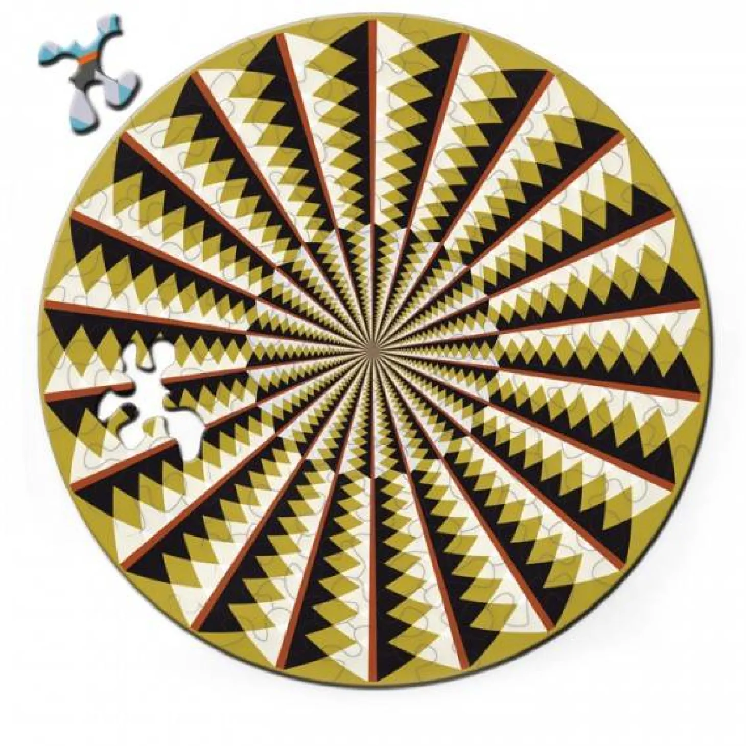 Curiosi Puzzle Double Karussell - Puzzle Ronde Recto-Verso en Bois - 88 pièces