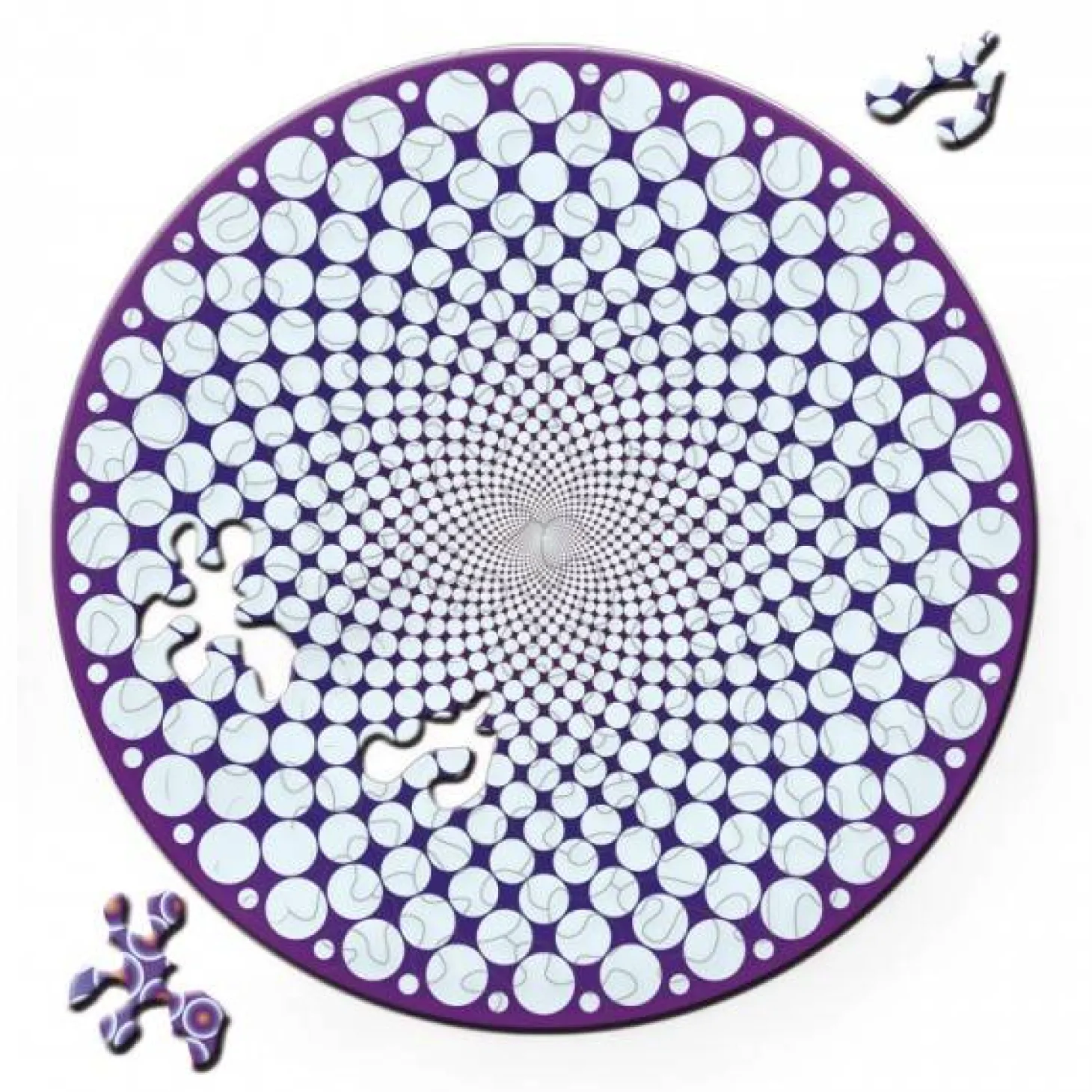 Curiosi Puzzle Double Points - Puzzle Ronde Recto-Verso en Bois - 88 pièces