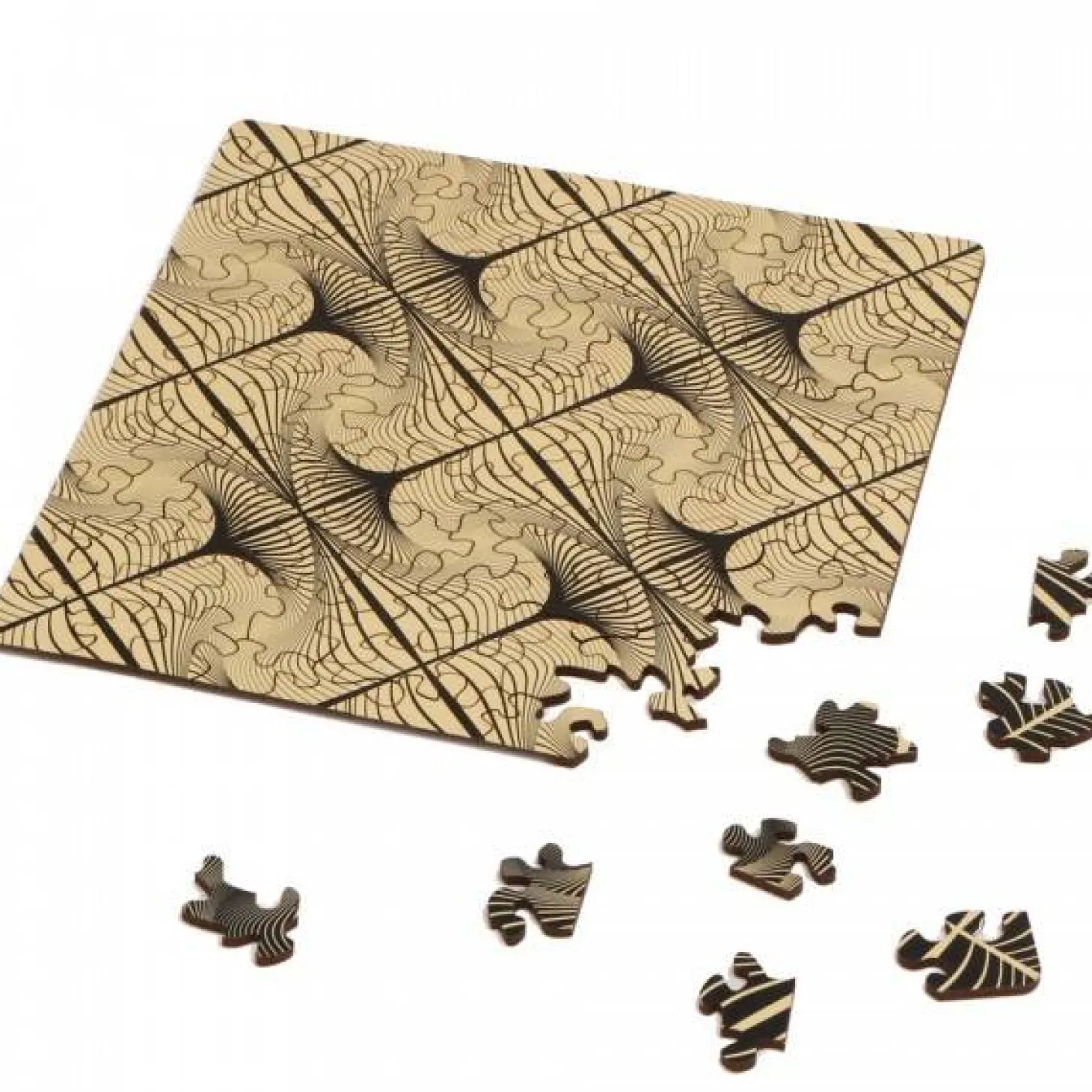 Curiosi Puzzle Double Q-Glitter - Puzzle Recto-Verso en Bois - 123 pièces