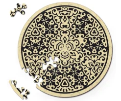 Curiosi Puzzle Double Sable - Puzzle Ronde Recto-Verso en Bois - 88 pièces