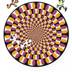Curiosi Puzzle Double Swing - Puzzle Ronde Recto-Verso en Bois - 88 pièces