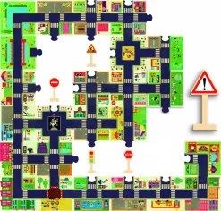 Djeco Construisez votre ville - casse-tête de 24 pièces et 5 trafic