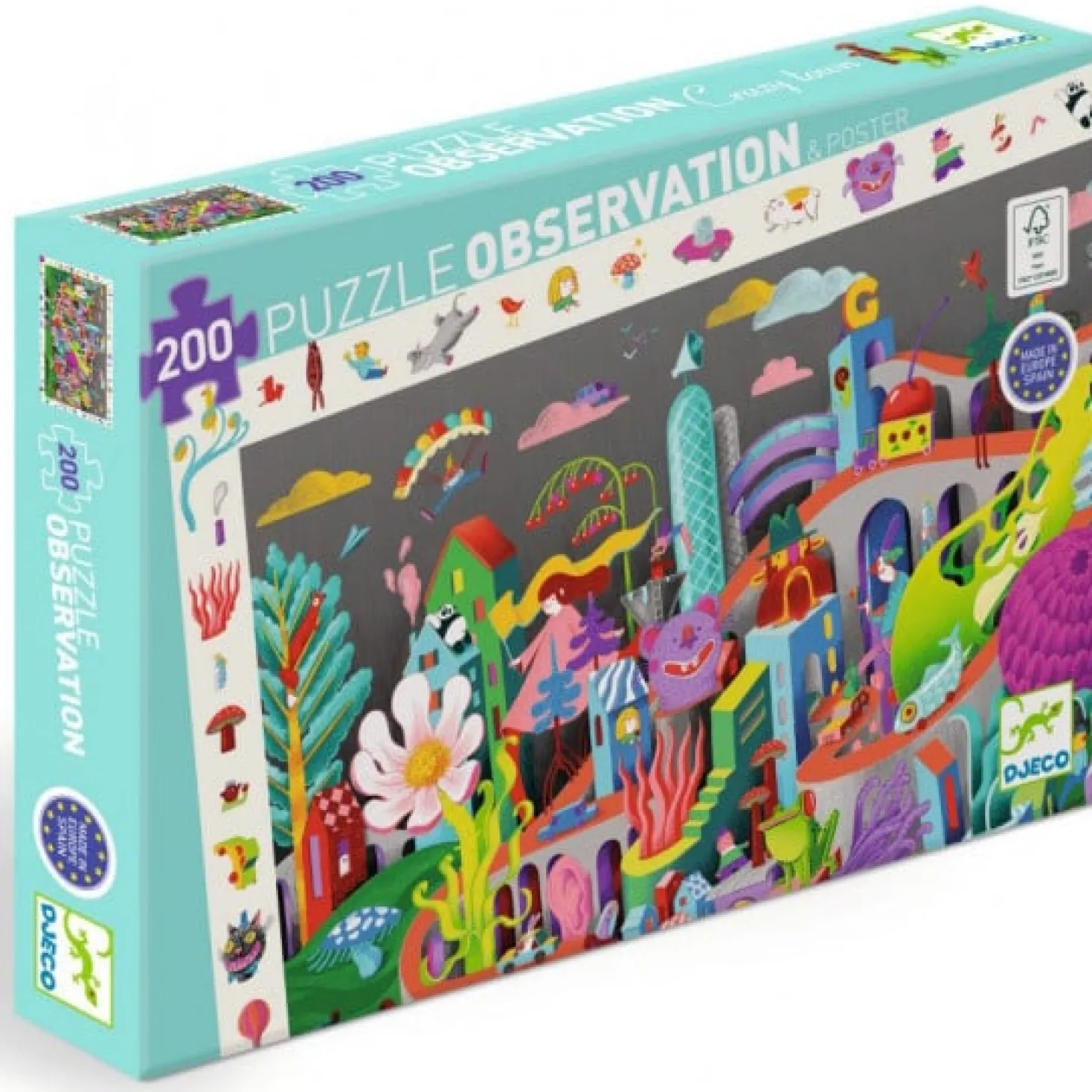 Djeco Crazy Town - Puzzle Observation de 200 pièces