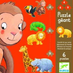 Djeco Curl le singe - 6 puzzles - 4, 6, et 9 bits