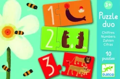 Djeco Duo Puzzle - chiffres - 10 puzzles de 2 pièces
