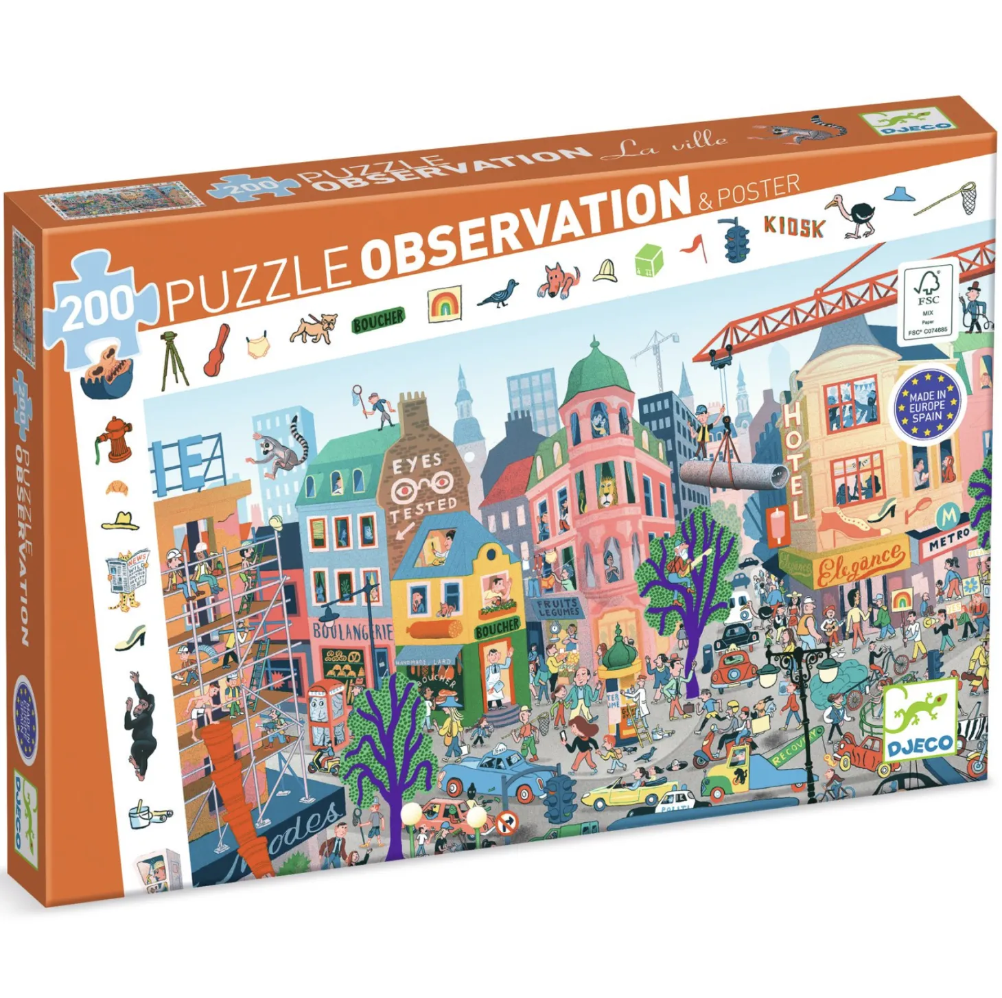 Djeco La ville - Puzzle Observation de 200 pièces
