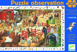 Djeco L'agitation au centre équestre - puzzle de 200 pièces
