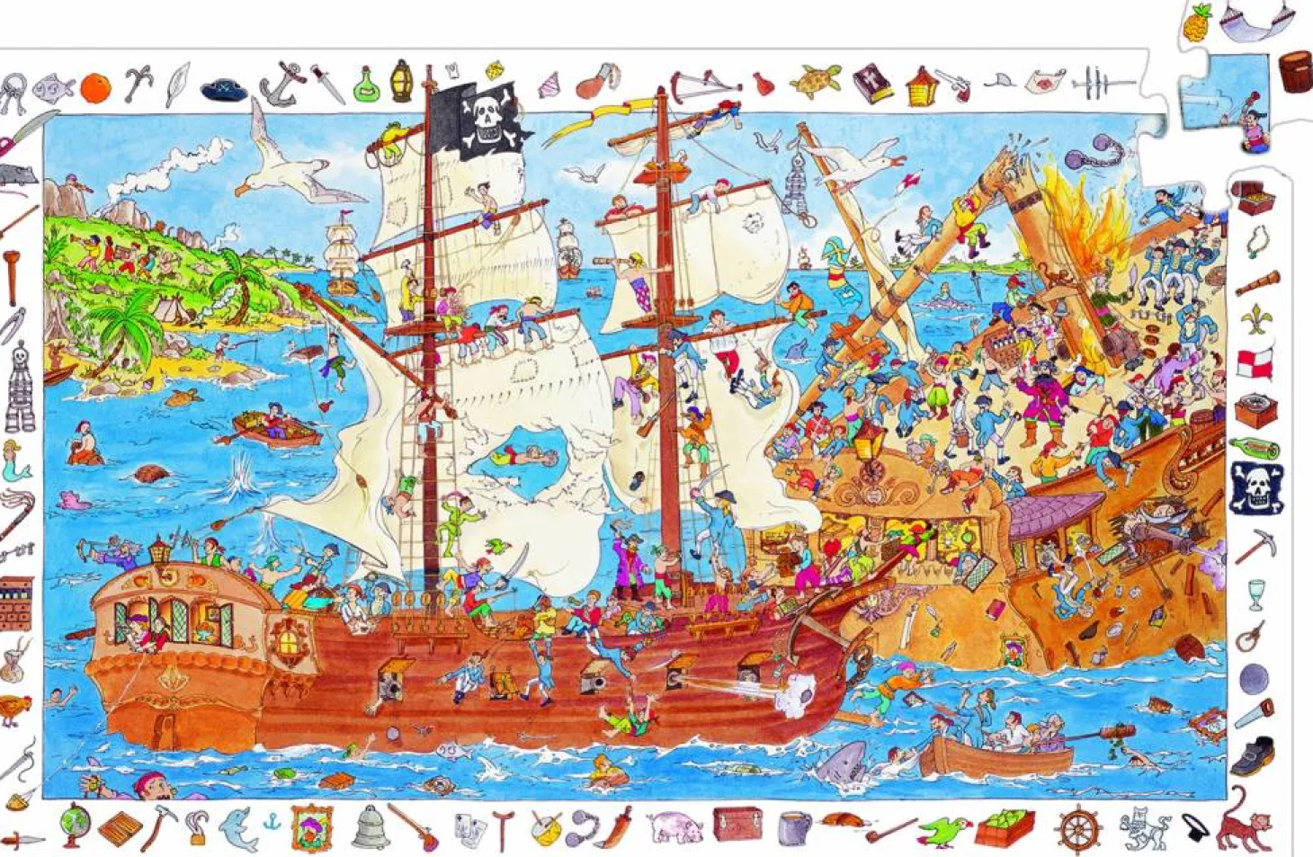Djeco Les pirates attaquent - casse-tête de 100 pièces