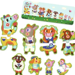 Djeco Petits et grands à la ferme - 8 puzzles de 2 pièces
