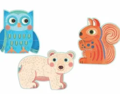 Djeco Premiers puzzles - Dans la forêt - 3 puzzles de 9, 12 et 16 pièces