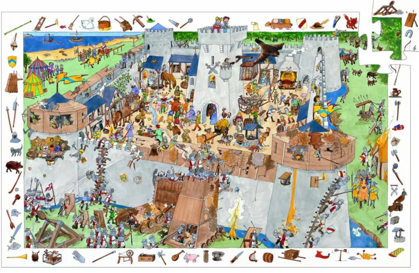 Djeco Protégez le château - puzzle de 100 pièces