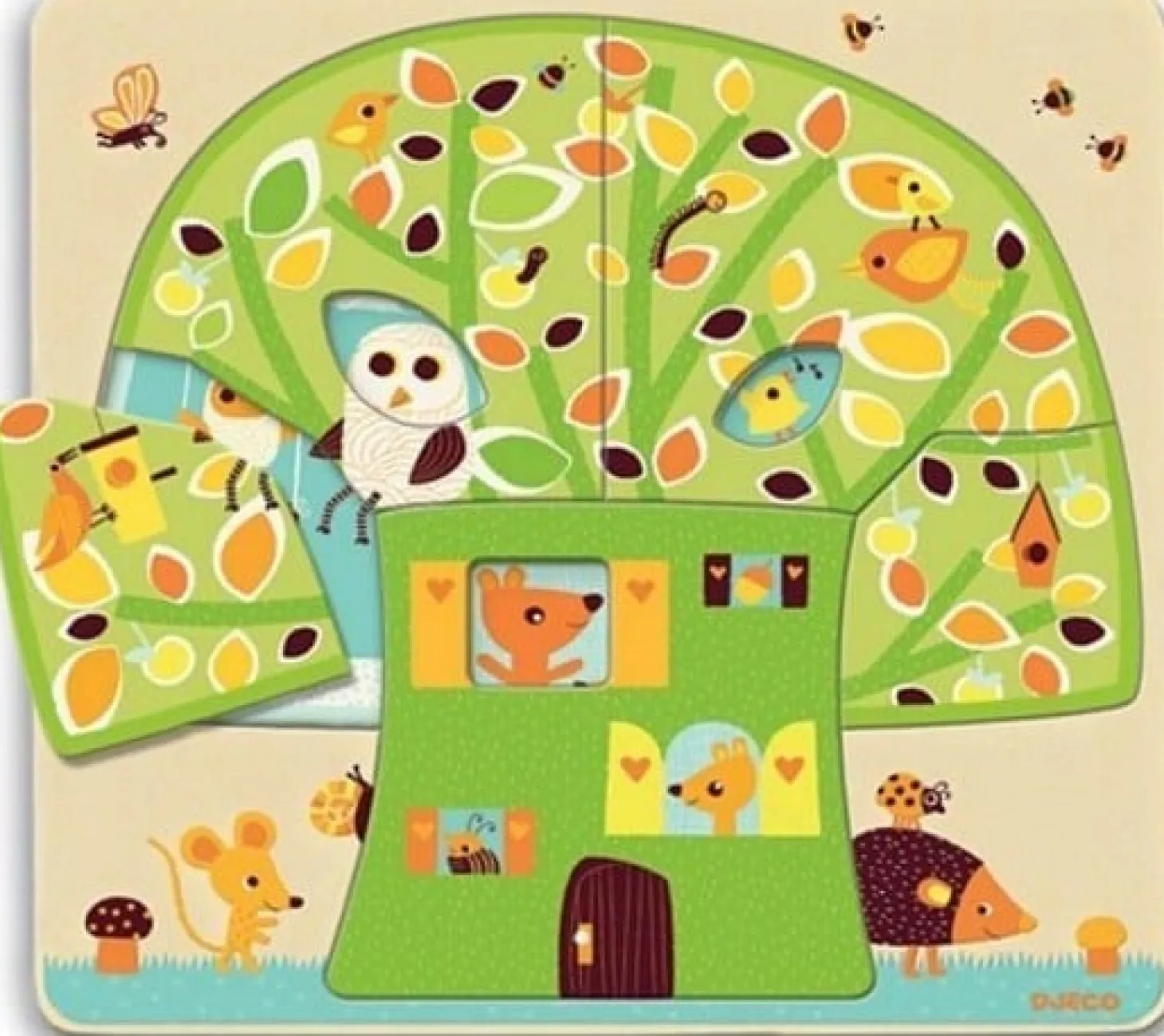 Djeco Puzzle Skim - Arbre plein de vie - 12 pièces