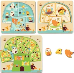 Djeco Puzzle Skim - Arbre plein de vie - 12 pièces
