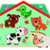 Djeco Puzzle sonore - la ferme - 5 pièces