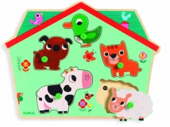 Djeco Puzzle sonore - la ferme - 5 pièces