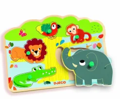 Djeco Puzzle Sound - Zoo - 5 pièces
