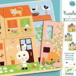 Djeco Skim maison Puzzle pleine de vie - 12 pièces