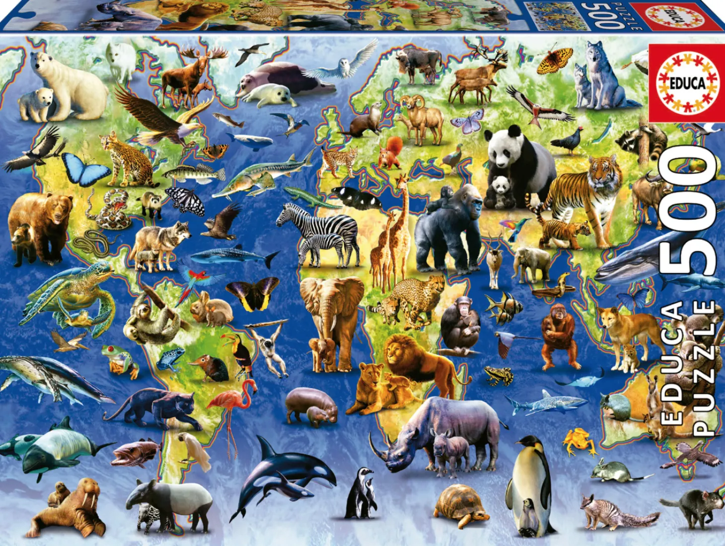 Educa 100 Espèces en Danger d'Extinction - puzzle de 500 pièces