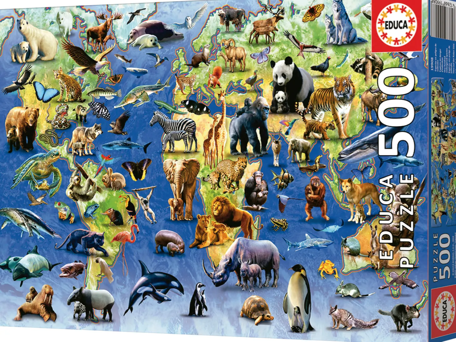 Educa 100 Espèces en Danger d'Extinction - puzzle de 500 pièces
