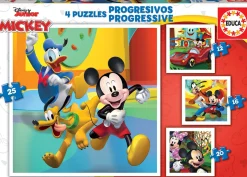 Educa 4 puzzles de Mickey & Friends - 12, 16, 20 et 25 pièces