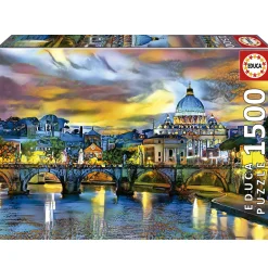 Educa Basilique Saint-Pierre et pont Saint-Ange - puzzle de 1500 pièces