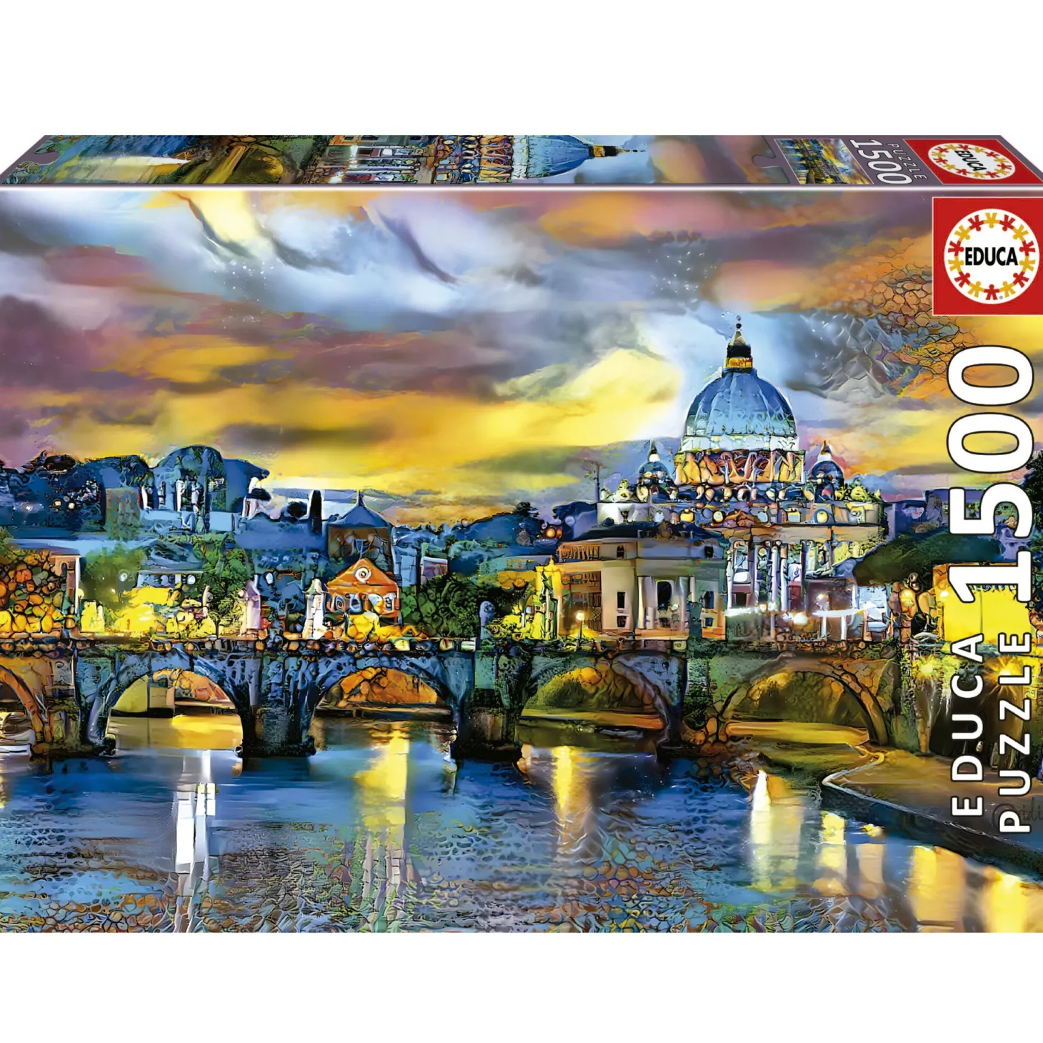 Educa Basilique Saint-Pierre et pont Saint-Ange - puzzle de 1500 pièces