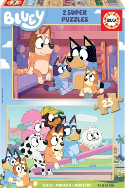 Educa BOIS: Bluey - 2 x 25 pièces