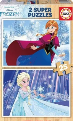 Educa BOIS: Frozen - 2 puzzles de 25 pièces