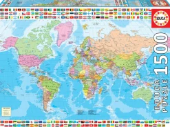 Educa Carte du monde politique - puzzle de 1500 pièces