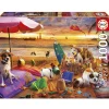 Educa Chiens jouant à la plage - puzzle de 1000 pièces