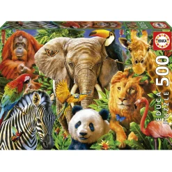 Educa Collage Animaux Sauvages - puzzle de 500 pièces