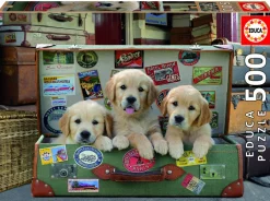 Educa Des chiots dans les bagages - puzzle de 500 pièces